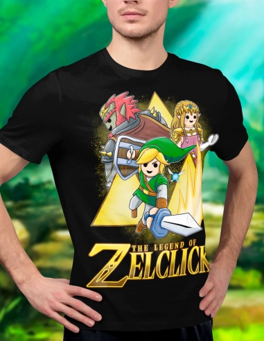 The Legend of Zelclick
 Color-Negro Tallas Camisetas-L Modelo-Chico