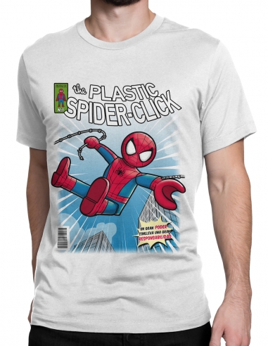The Plastic Spider-Click
 Color-Blanco Modelo-Chico Talla Camiseta Hombre-XXL