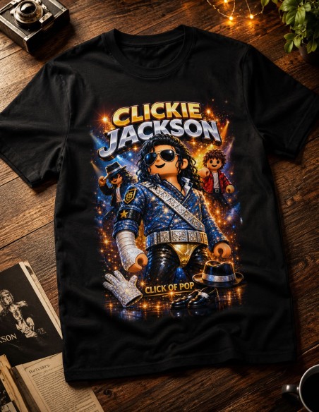 ▷ Camiseta Parodia Michael Jackson con estilo Playmobil